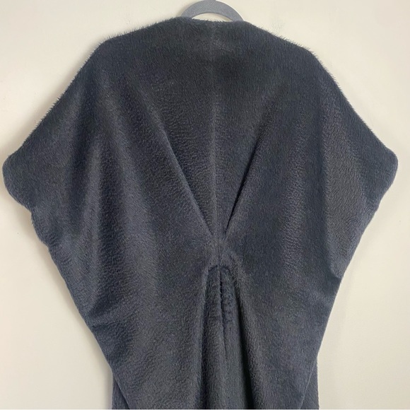 Zero + Maria Cornejo Suri Alpaca Virgin Wool Cocoon Coat Cape Charcoal Gray 6 - Picture 2 of 16